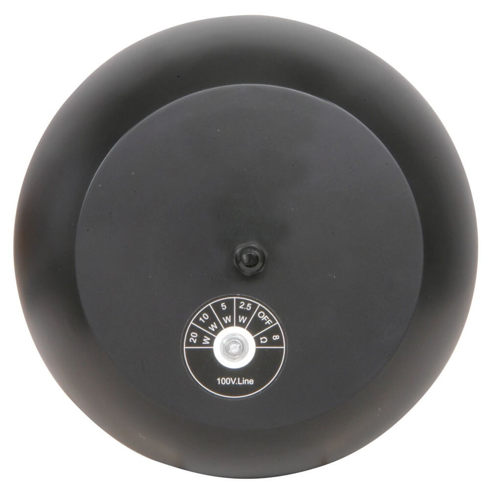 Adastra PS50-B Series Pendant Speaker in black, featuring a 5 inch driver and 20W power, designed for wide angle sound distribution in 100V line systems.