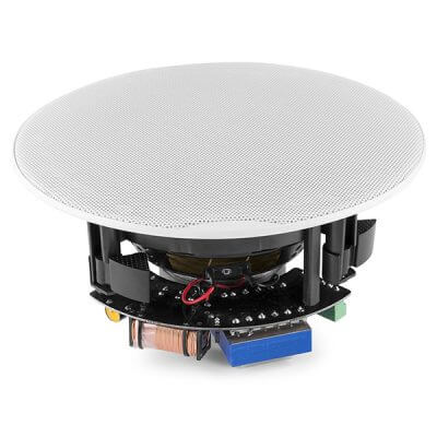 Power Dynamics FCS8 8-Inch 2-Way Slimline Ceiling Speaker designed for 100V line applications.