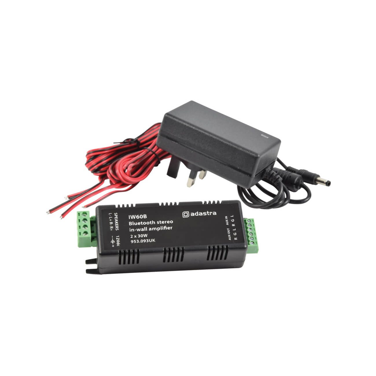 ADASTRA IW60B In-Wall Bluetooth Amplifier with 2 x 30W stereo power, designed for high-quality audio performance.