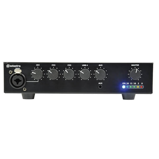 ADASTRA UA90 Ultra Compact Mixer-Amplifier 100V 90W, a versatile PA solution for audio amplification.