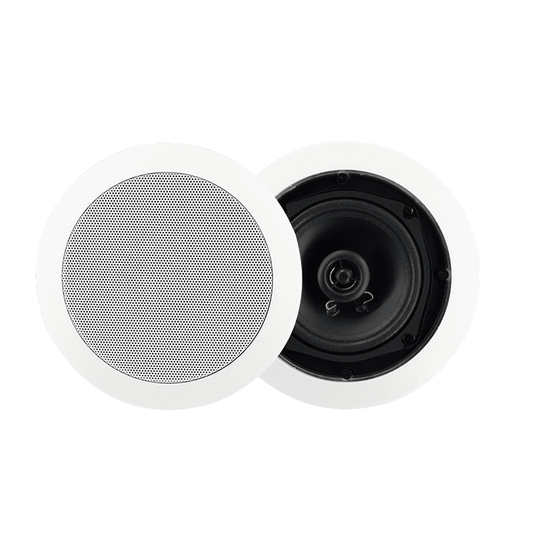 FILO CAVSC8CXB 8 inch ceiling speaker coax tweeter with metal grill in black color.