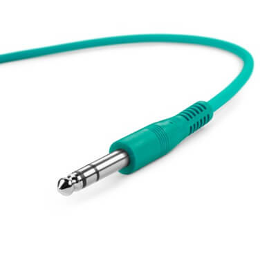 Patch cable set of 6 cables, 6.3mm TRS to 6.3mm TRS, 0.3 meters long, featuring Adam Hall branding.