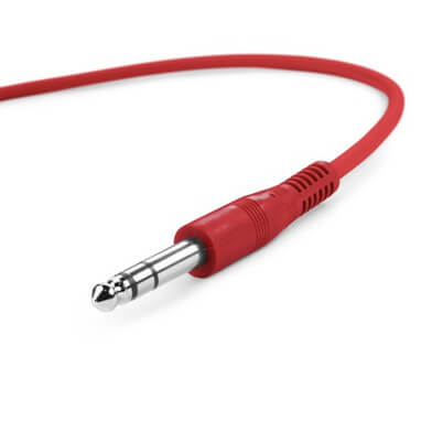 Patch cable set of 6 cables, 6.3mm TRS to 6.3mm TRS, 0.3m length, Adam Hall Cables K3 BVV 0030 SET