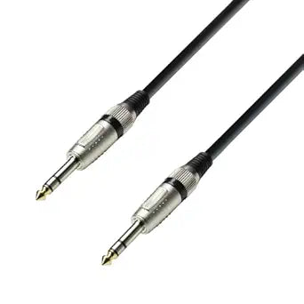 Adam Hall Cables K3 BVV 0150 audio cable featuring 6.3mm stereo jacks on both ends, 1.5 meters in length.