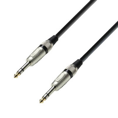 Audio cable 6.3mm Jack stereo to 6.3mm Jack stereo, 6 meters long, by Adam Hall Cables.
