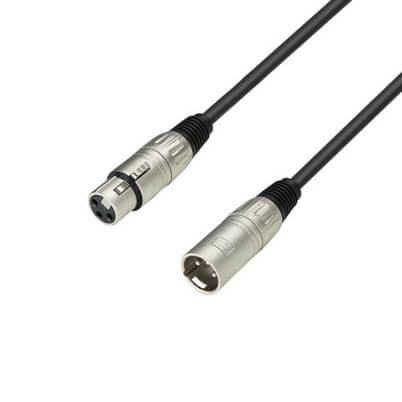 High-quality microphone cable XLR female to XLR male, 20 meters long, by Adam Hall Cables.