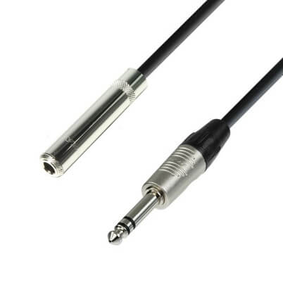 Adam Hall Cables K4 BOV 0300 headphone extension cable with 6.3mm stereo jacks, 3 meters long.