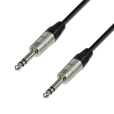 Adam Hall Cables K4 BVV 0300 patch cable with REAN 6.3mm stereo jacks, 3 meters long.