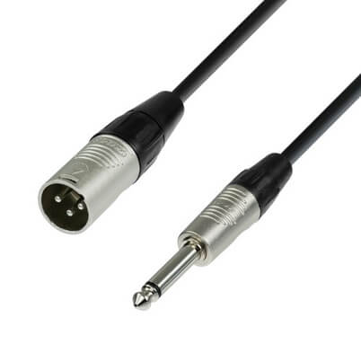 Adam Hall K4mMP 0500 Microphone Cable featuring REAN XLR Male to 6.3mm Mono Jack, 5 meters long