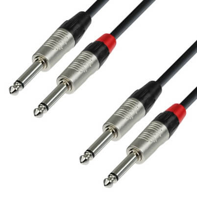 Adam Hall Cables K4 TPP 0150 audio cable with REAN 2 x 6.3mm mono jacks, 1.5 meters long.