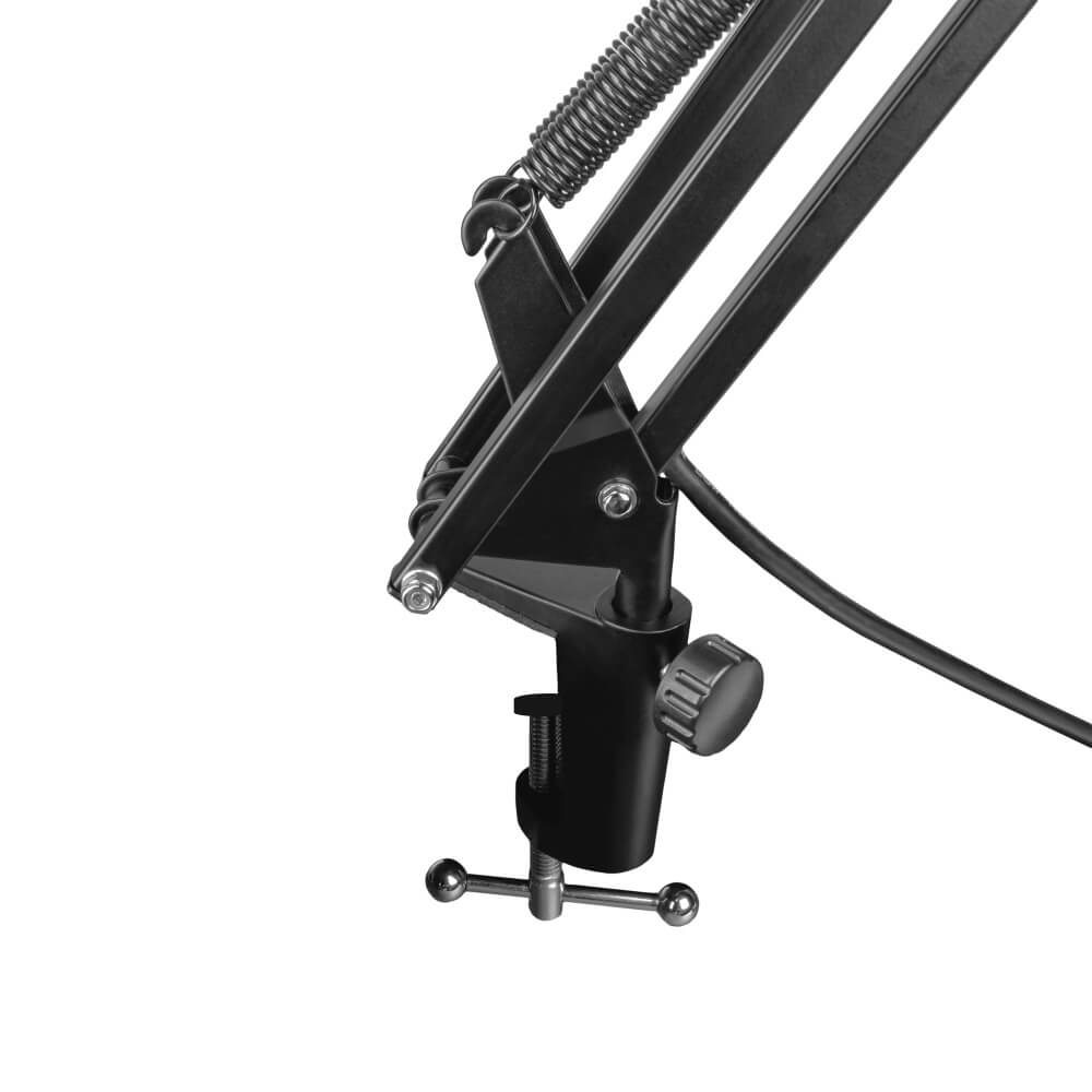 Adam Hall Stands S TBA 01 table microphone arm featuring a built-in XLR cable.