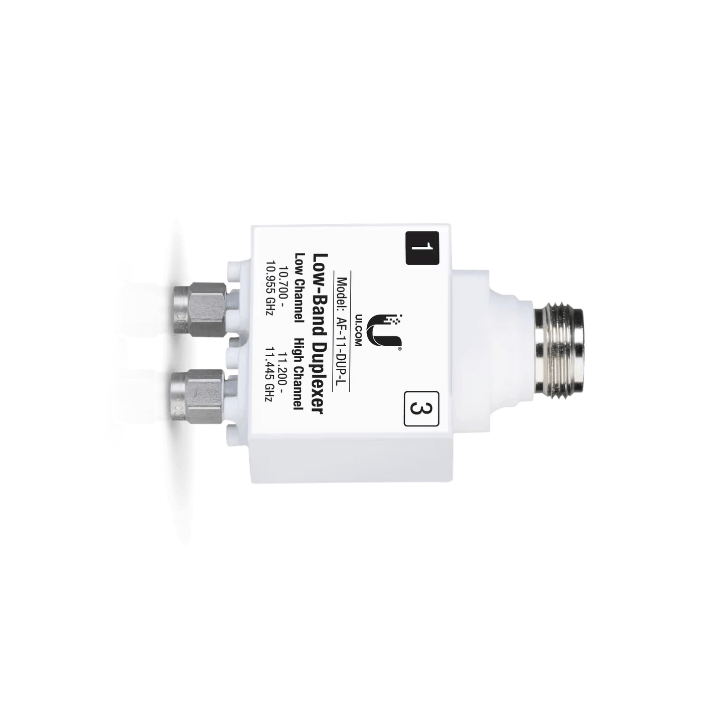 Angle view of Ubiquiti UISP airFiber 11GHz Low Band Duplexer AF-11-DUP-L, providing a dynamic perspective of the product.
