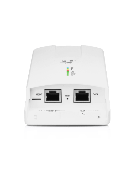 Ubiquiti UISP airFiber 5XHD 5GHz Radio with POE injector, angled view.