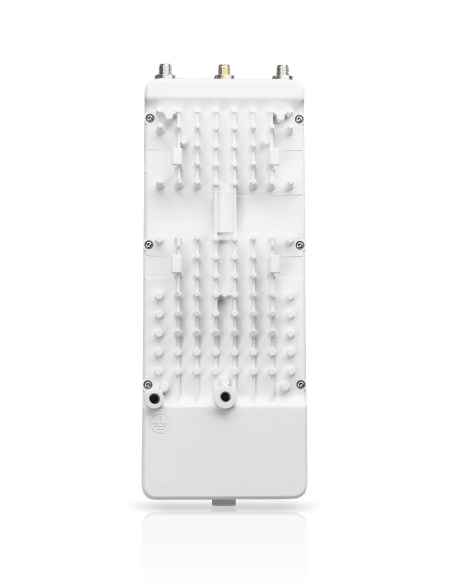Ubiquiti UISP airFiber 5XHD 5GHz Radio with POE injector, side view.