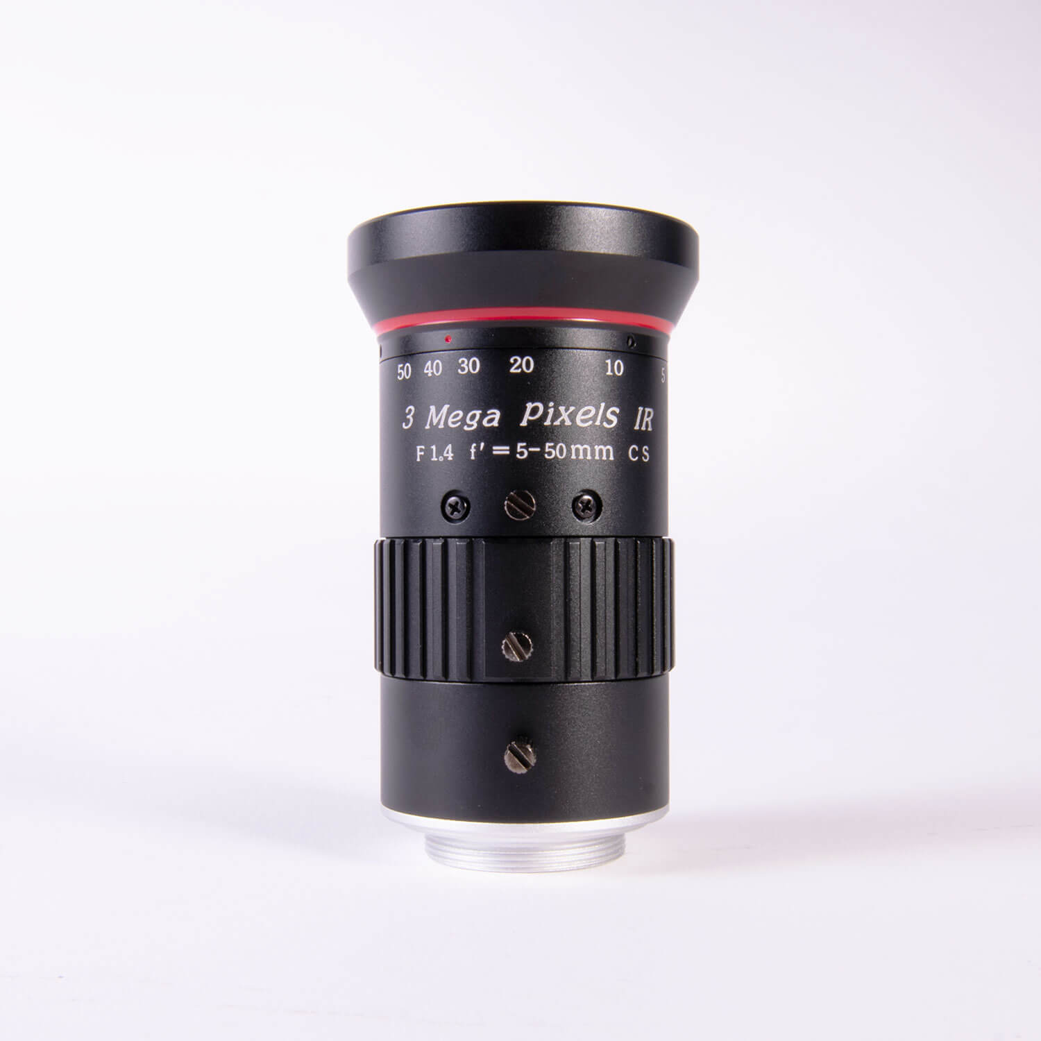 AIDA Imaging HD Varifocal 5.0-50mm Manual Iris CS Mount Lens displayed against a neutral background.