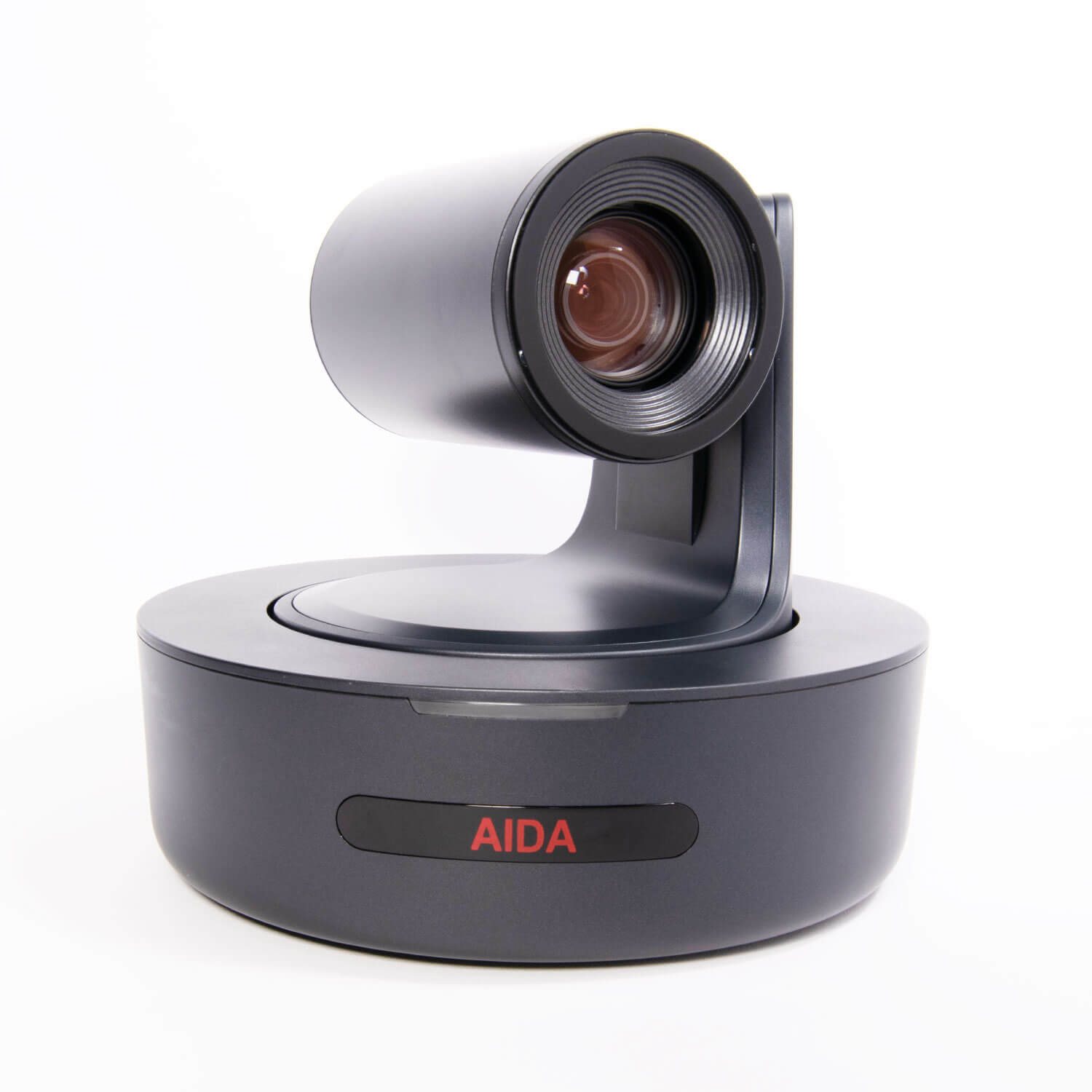 AIDA Imaging Broadcast/Conference NDI|HX FHD PTZ Camera featuring 20X optical zoom, with multiple output options including HDMI, SDI, USB3, and IP.
