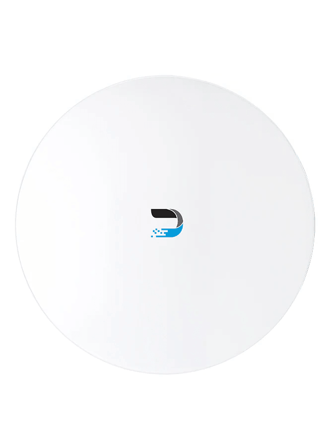 Side view of Ubiquiti UISP airFiberX 5GHz 23dBi 45° Slant Dish Antenna.