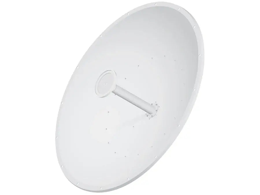 Ubiquiti UISP airMAX 5GHz 34dBi Dish Antenna RD-5G34 showcasing its sleek design and features.