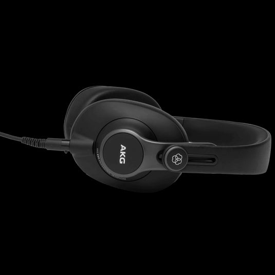 AKG K371 over-ear closed-back foldable studio headphones in a flat view.