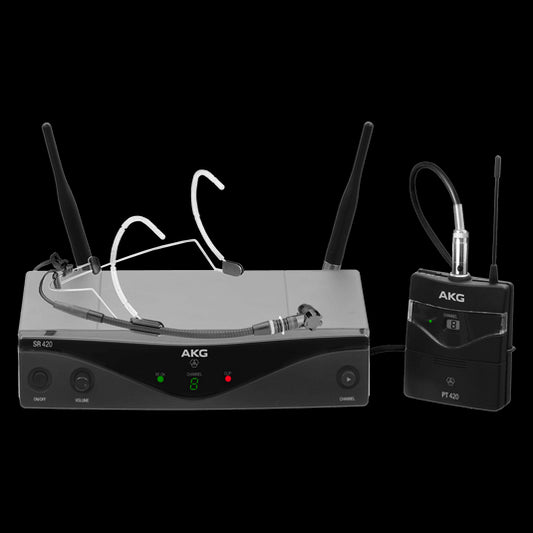 AKG WMS420 Wireless Headworn Set displayed against a neutral background.