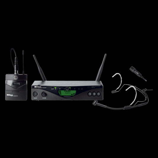 Image of the AKG WMS470 Wireless Presenter Set, showcasing a sleek white design suitable for presentations.