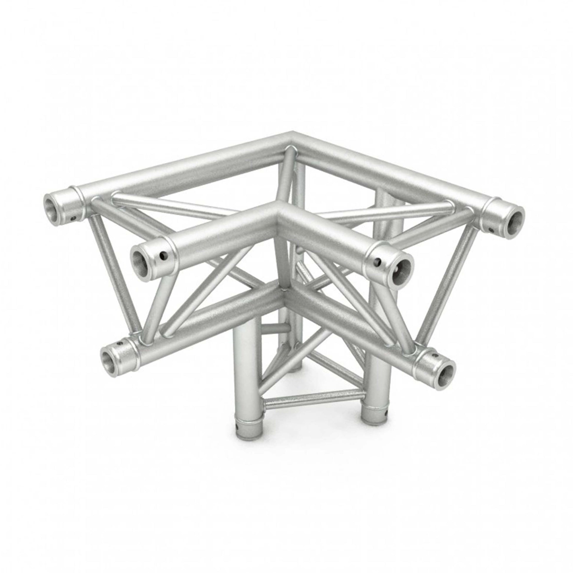 High-quality aluminium trussing solution in a 3-way 90 degree corner left configuration.