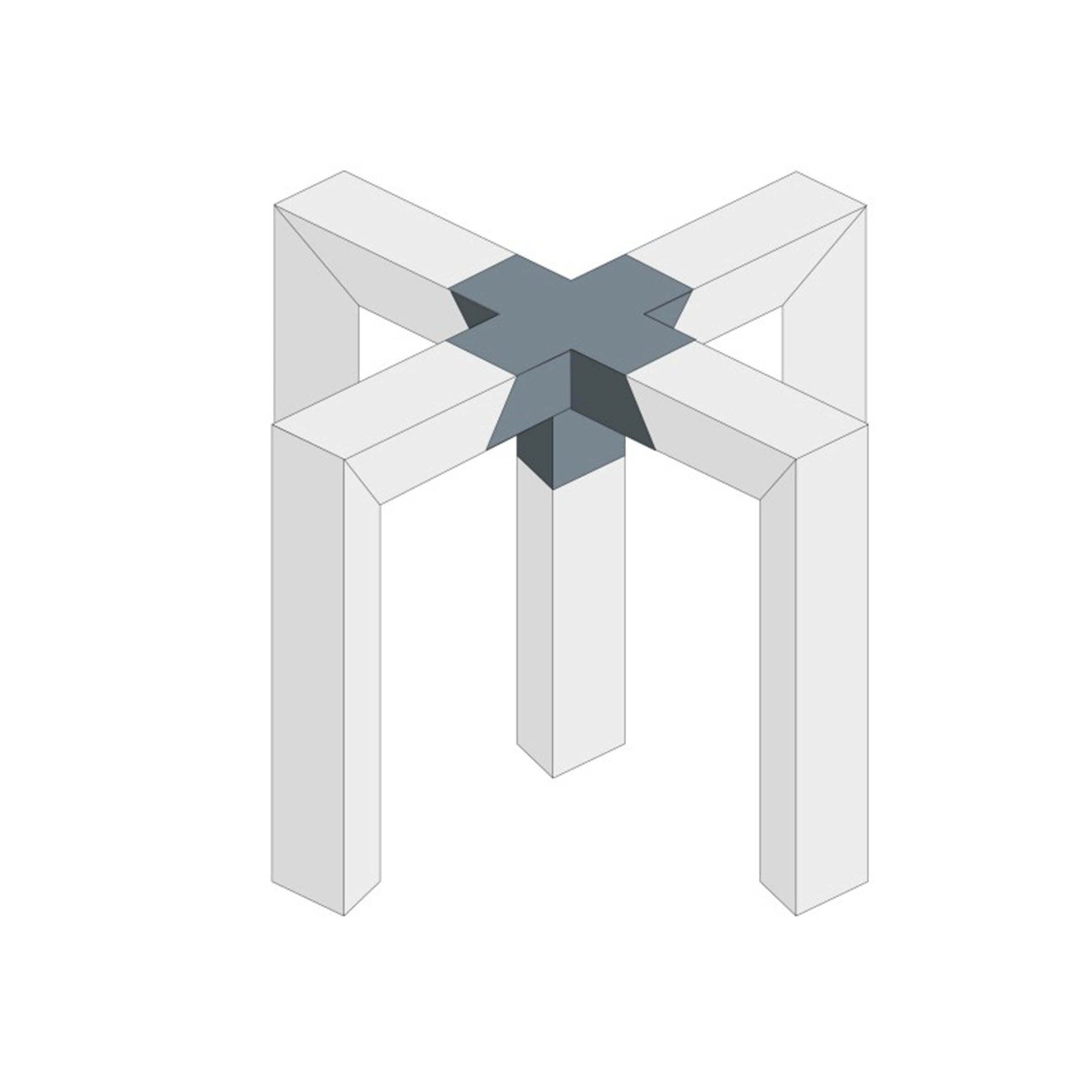 Durable aluminum trussing component, ALUSTAGE TRIO 290, featuring a 5 way center piece design.