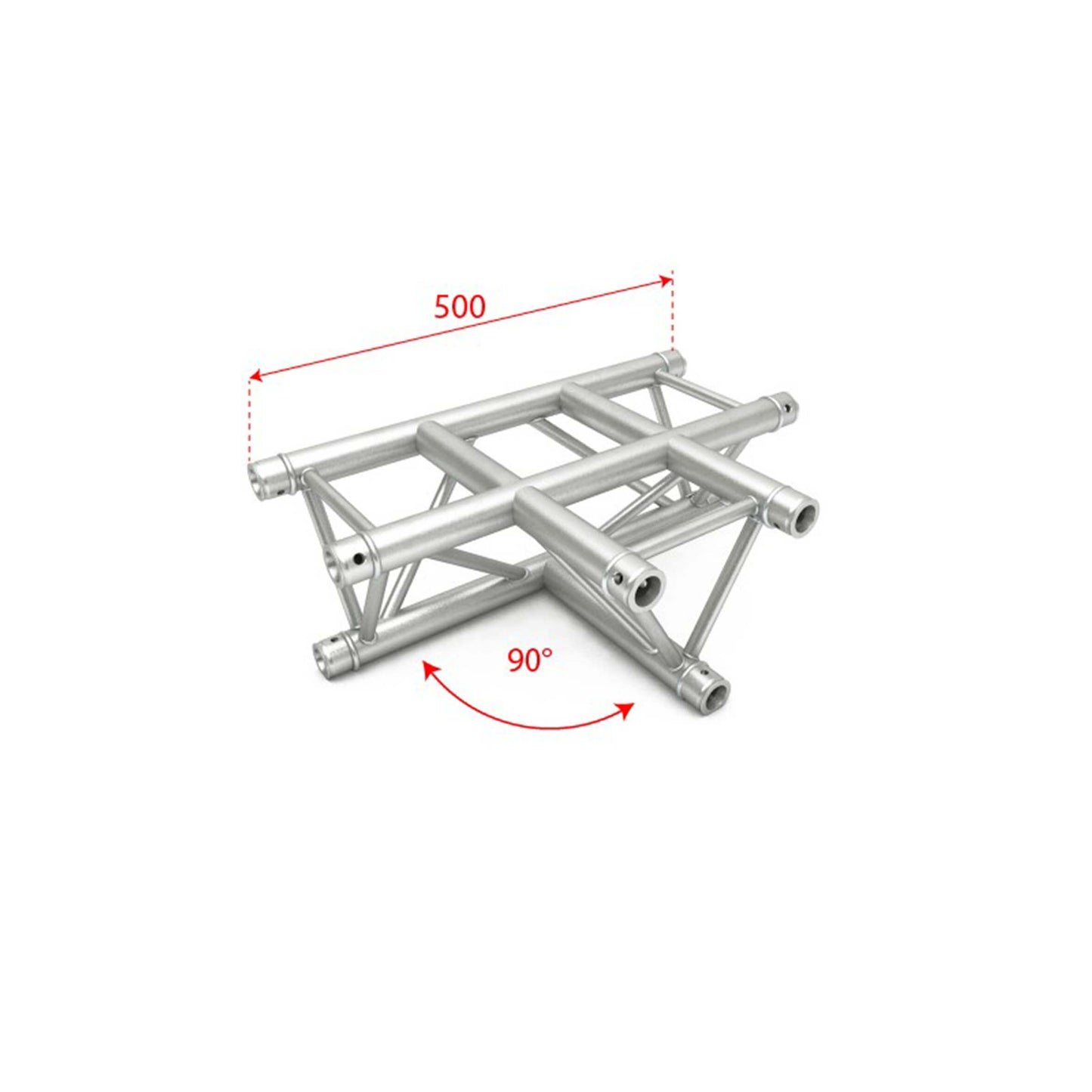 ALUSTAGE W.AL33T36 Trio 290 T-Piece, a professional stage truss connector designed for reliable and sturdy connections in stage setups.