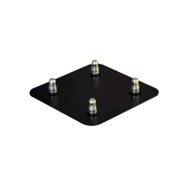 Heavy-duty support base plate for trussing systems, measuring 600x600mm, designed for stability and strength.