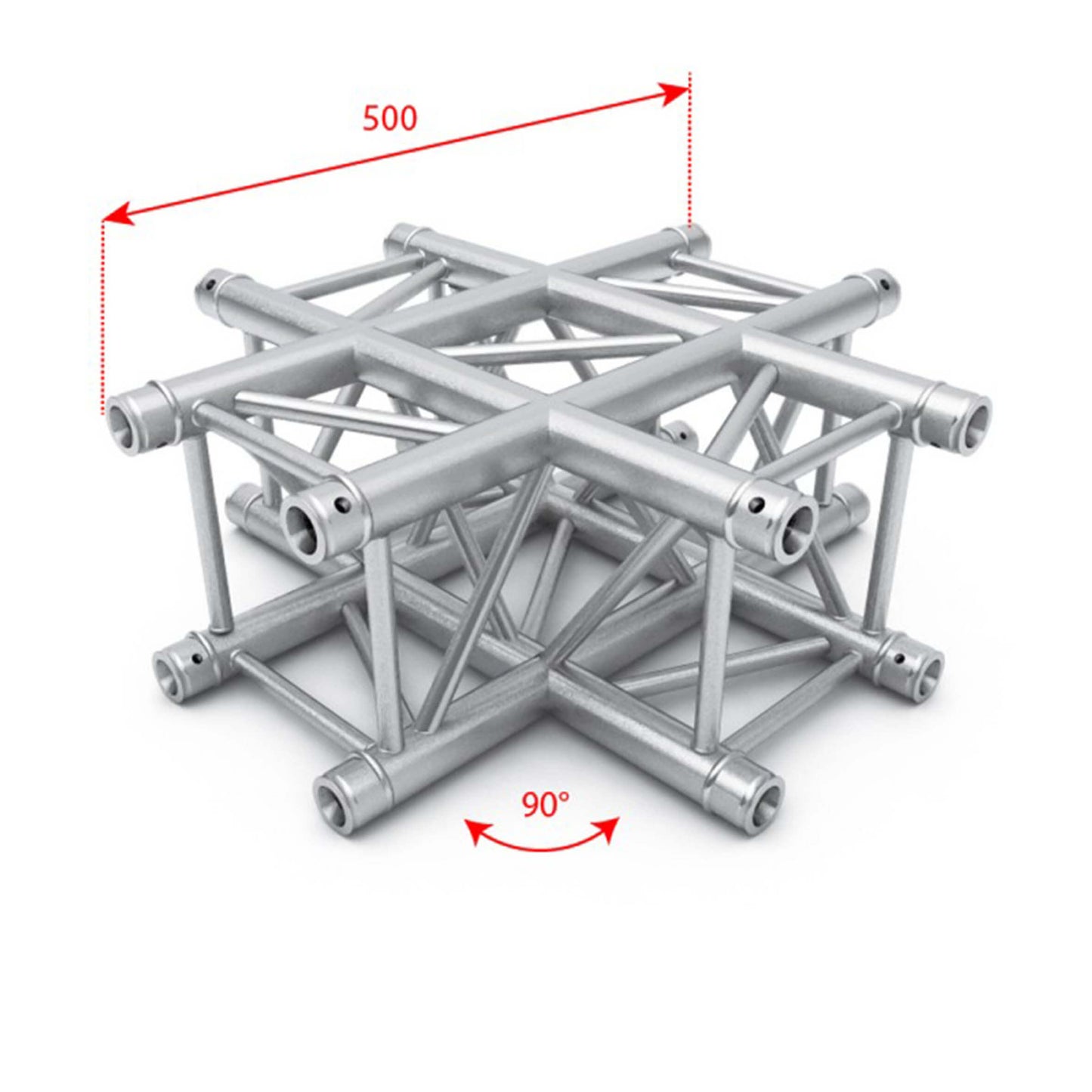 ALUSTAGE QUAD 290 4 Way Cross Professional Stage Truss System showcasing a robust and versatile design for staging solutions.