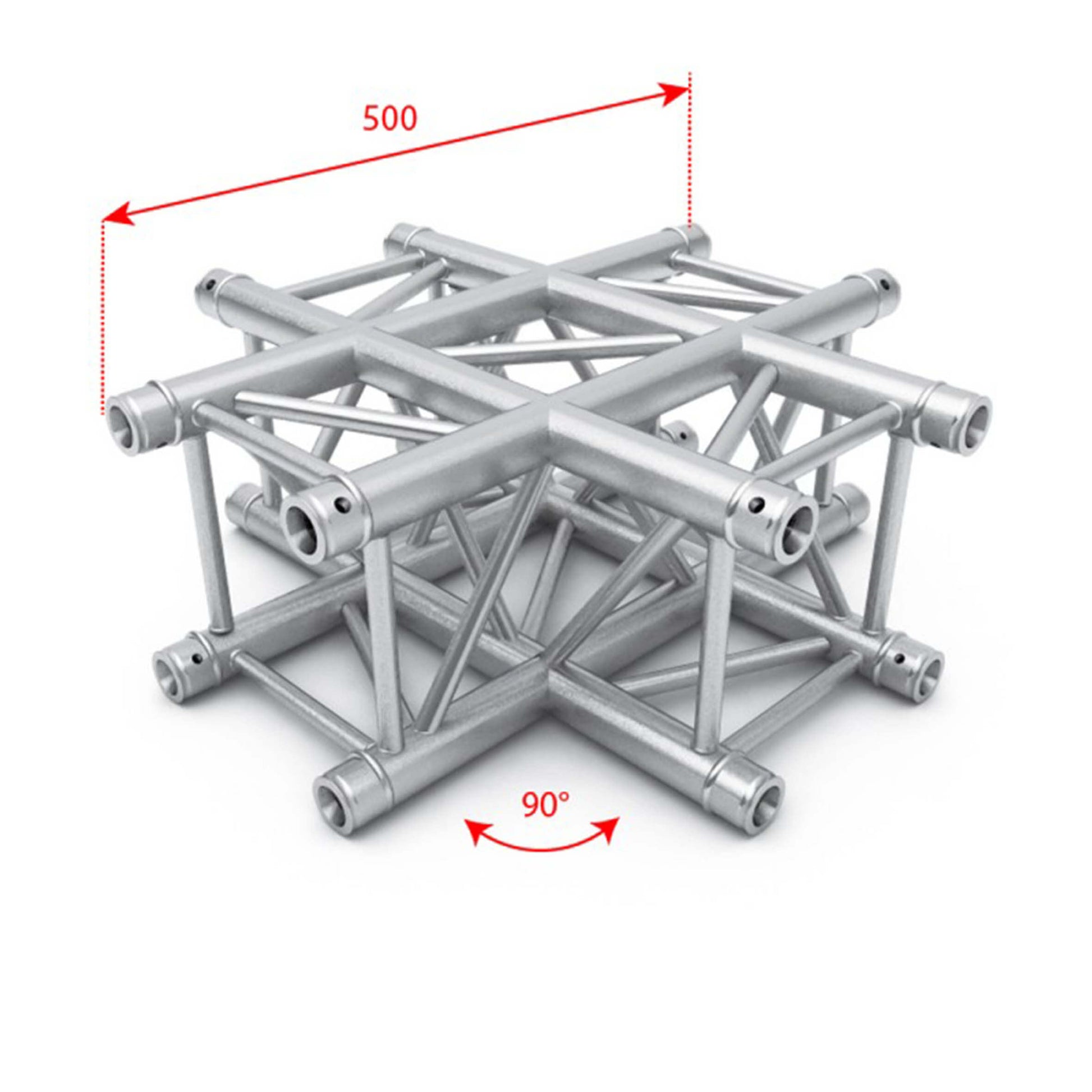ALUSTAGE QUAD 290 4 Way Cross Professional Stage Truss System showcasing a robust and versatile design for staging solutions.
