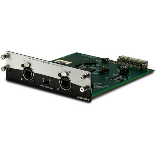 Allen & Heath M-DL-GACE-A gigaACE Audio Networking Module for Avantis, featuring 96kHz and 128x128 audio channels.