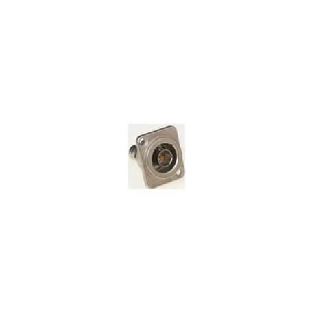 Amphenol bulkhead adapter featuring an isolated design with a 'D' shell housing and a BNC connector.