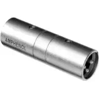 Amphenol male to male audio adaptor, 3 pole, 15A, 133V, shown in a clear image.