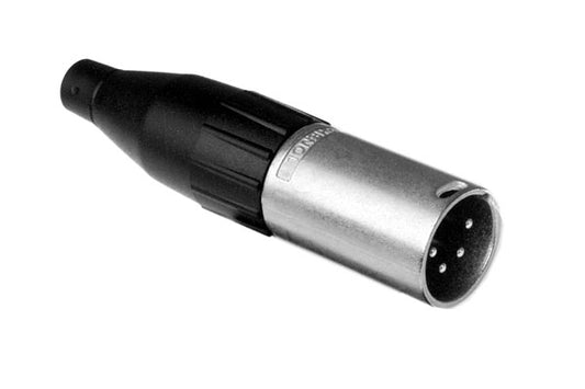 Amphenol Male XLR 4 Inline Connector with Machined Contacts and Nickel Finish