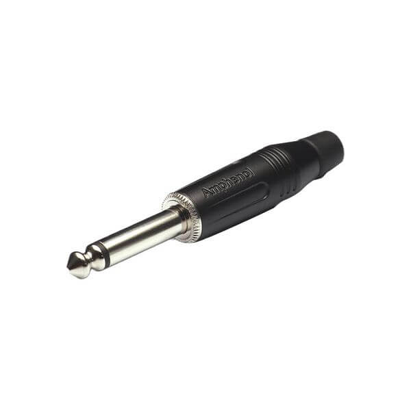 Amphenol ACPM-GB Mono Jack Plug with Diecast Shell in Black Finish