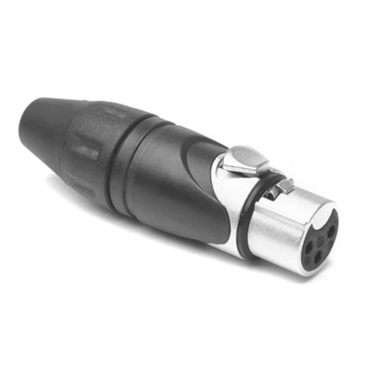 Amphenol AX3F Female XLR 3 Inline Connector with Chuck Style Cable Clamp in Nickel Finish