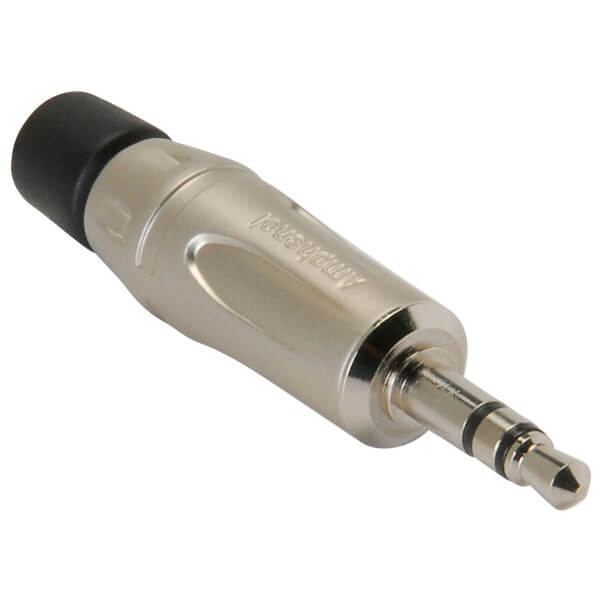 Amphenol KS3P 3.5mm stereo phone plug with a diecast shell and satin finish