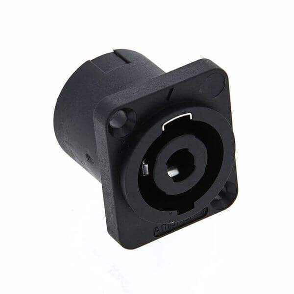 Amphenol SP-4-MD 4-Pole Speaker Plug with D Flange, Thru Holes and Solder Tabs
