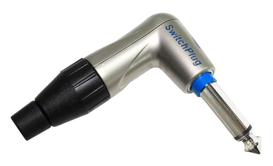 Amphenol TM1RJ 1/4 inch mono phone plug with a right angle design, suitable for audio connections.
