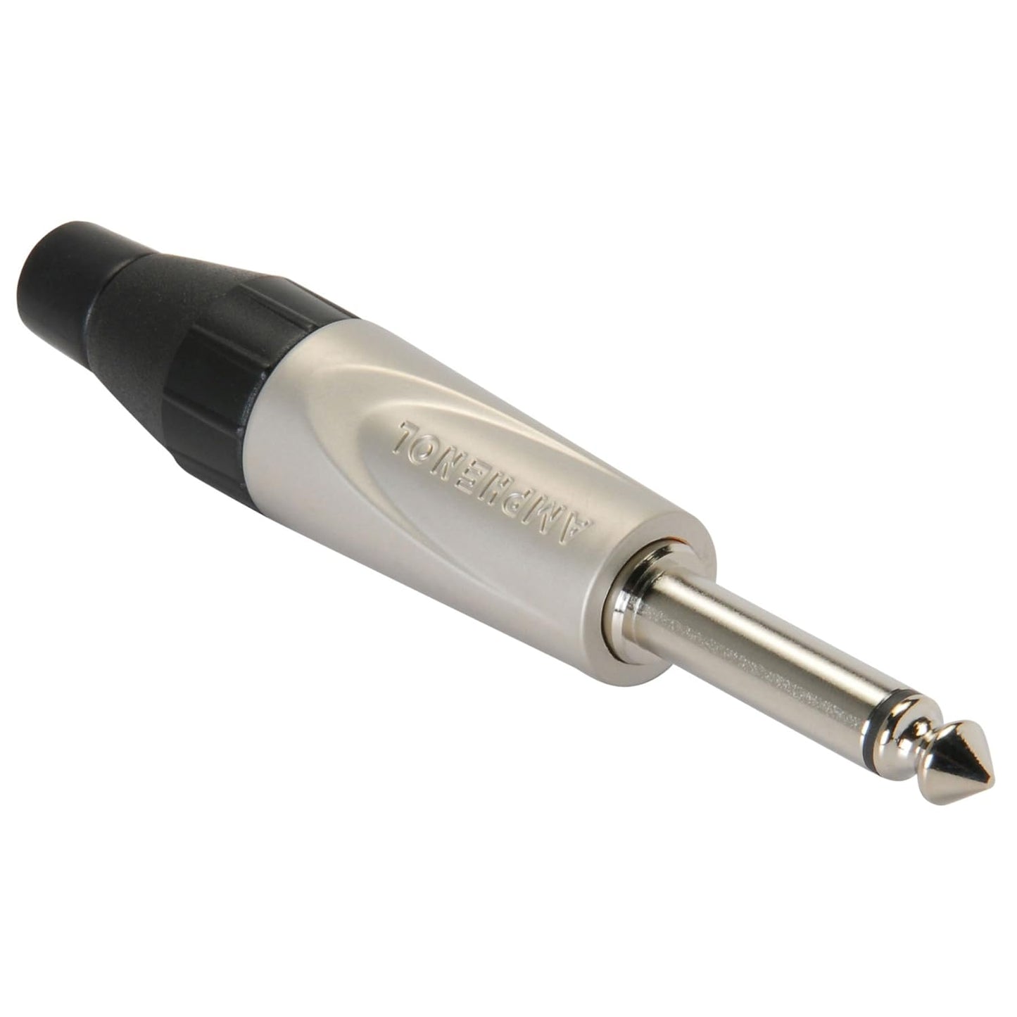 Amphenol TM2P Mono Jack Plug with diecast and thermoplastic housing in satin finish.