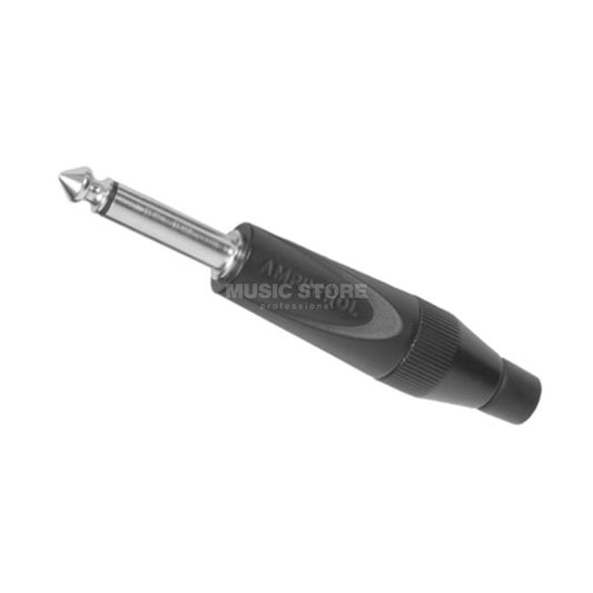 Amphenol TM2PBJ 1/4 inch Mono Jack Plug with diecast body and thermoplastic back in black finish, featuring L jaws.
