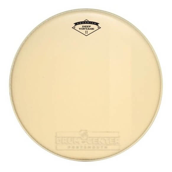 Aquarian 10 inch Deep Vintage II Drumhead, a premium two-ply coated drumhead designed for warm tones.