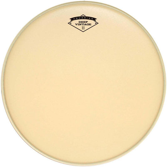 Aquarian 12 inch Deep Vintage II Drumhead, a premium drumhead designed for rich and warm tones, displayed on a neutral background.