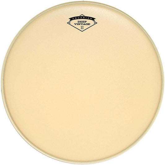 Aquarian 16-inch Deep Vintage II Drumhead showcasing premium quality designed for rich, warm tones.
