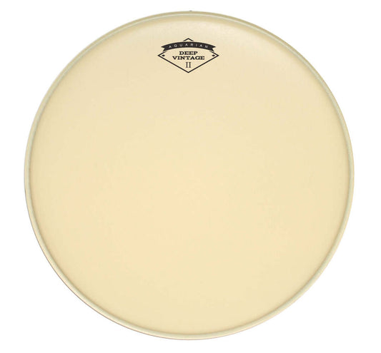 Aquarian 18 inch Deep Vintage II Drumhead showcasing superior sound and durability.
