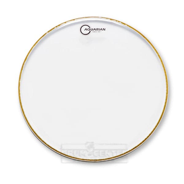 Aquarian 12 inch Force Ten Clear Drumhead showcasing superior sound and durability.