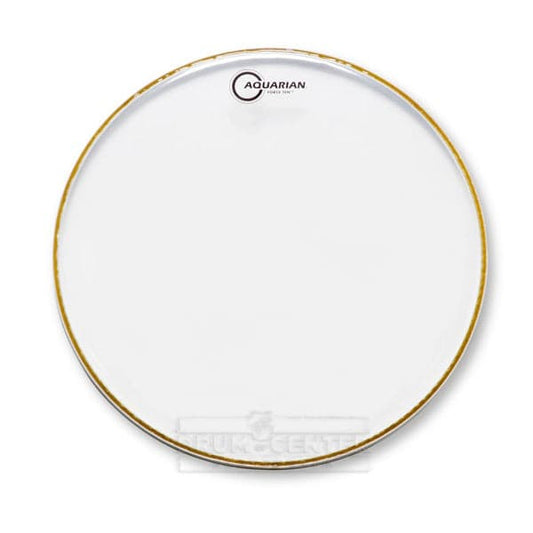 Aquarian 12 inch Force Ten Clear Drumhead showcasing superior sound and durability.