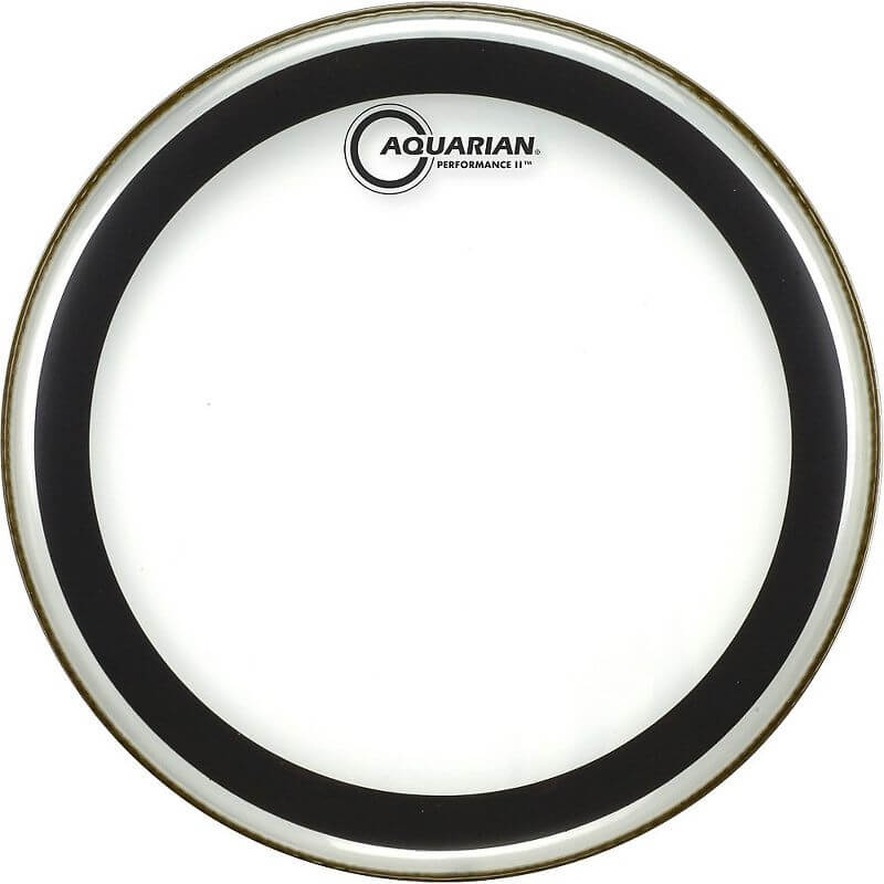 Aquarian 10-inch Performance II drumhead, featuring a texture coated surface and double ply design for enhanced sound quality.