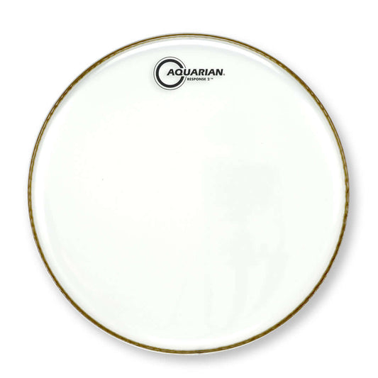 Aquarian 18-inch Response 2 Clear Drumhead showcasing a versatile two-ply design for a full sound.